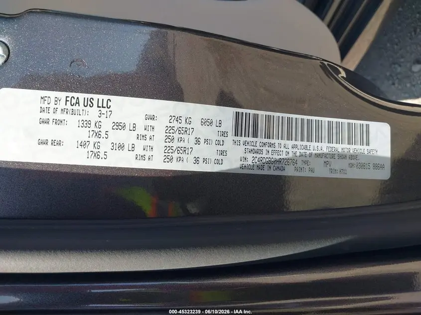 2017 DODGE GRAND CARAVAN SE