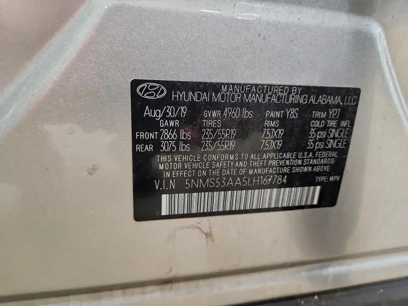 2020 HYUNDAI SANTA FE LIMITED  