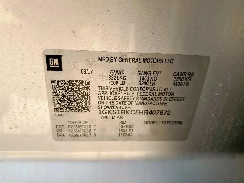 2017 GMC YUKON SLT  