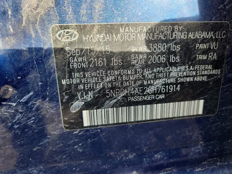 2016 HYUNDAI ELANTRA SE  