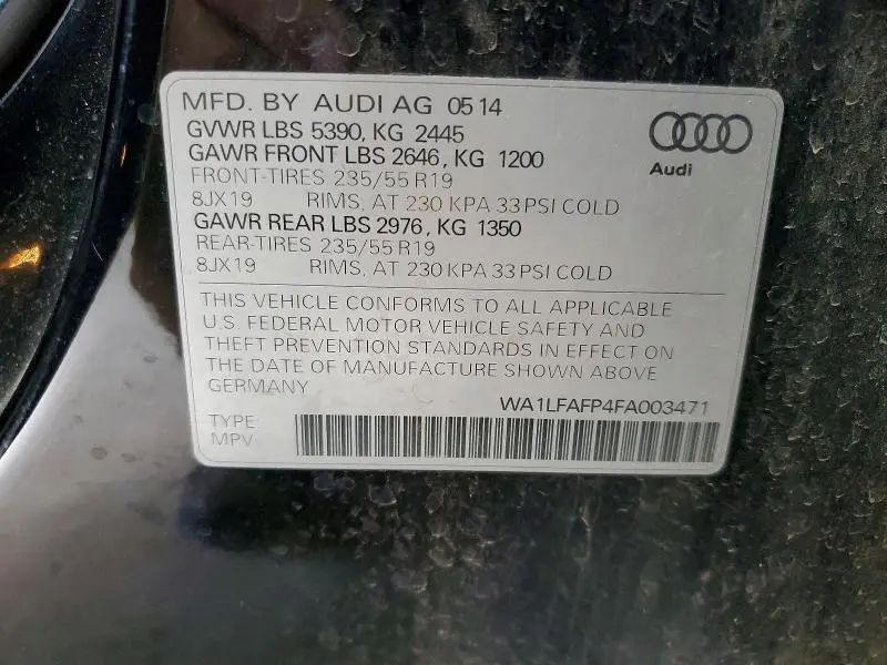 2015 AUDI Q5 PREMIUM PLUS  