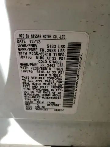 2014 NISSAN MURANO S  