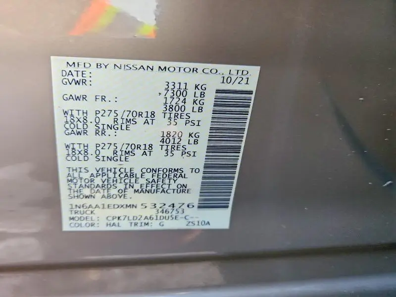 2021 NISSAN TITAN PRO-4X  