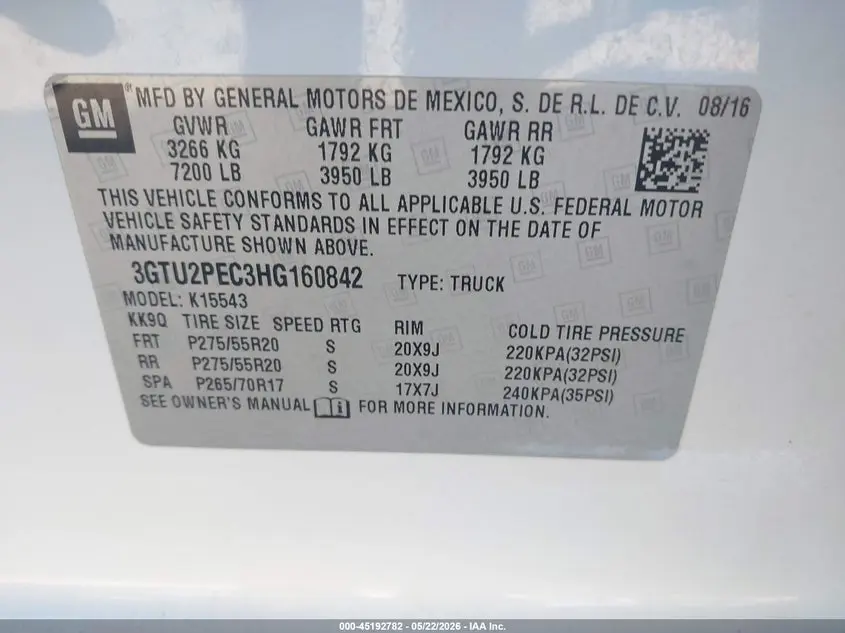 2017 GMC SIERRA 1500 DENALI