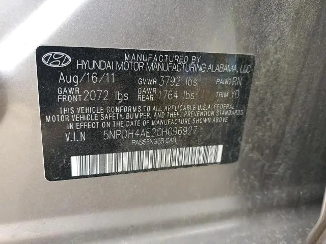2012 HYUNDAI ELANTRA GLS
