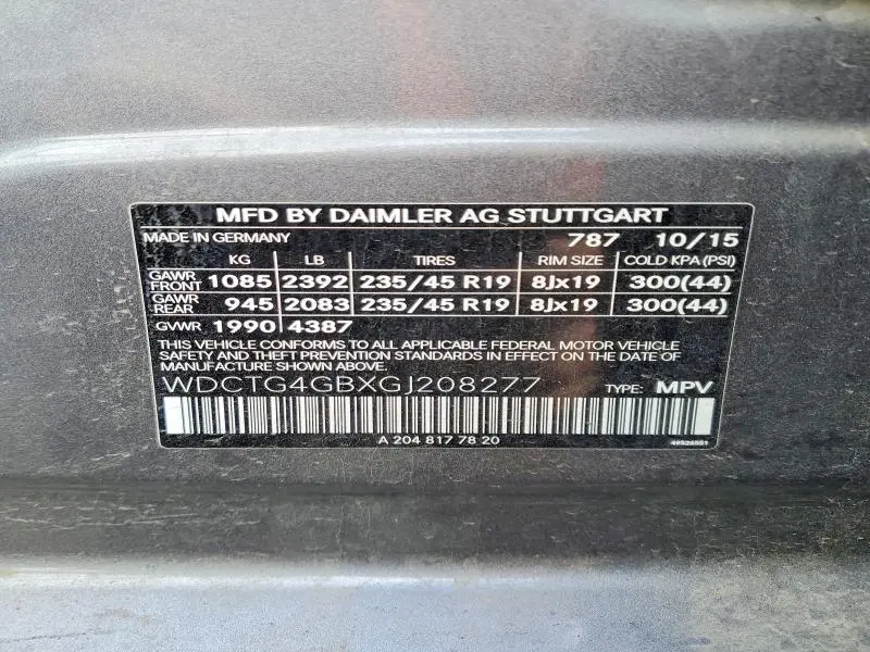 2016 MERCEDES-BENZ GLA 250 4MATIC  
