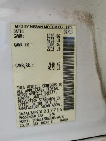 2013 NISSAN ALTIMA 2.5  