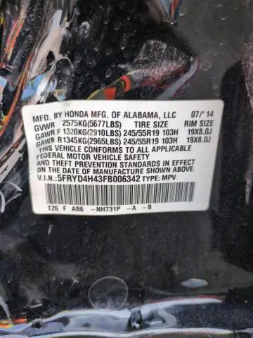 2015 ACURA MDX TECHNOLOGY  