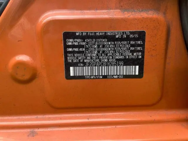 2015 SUBARU XV CROSSTREK 2.0 LIMITED  