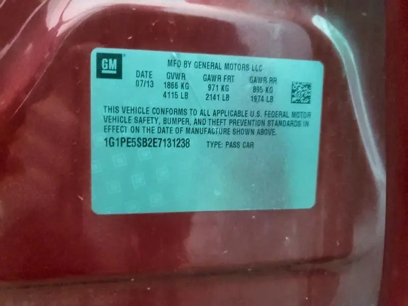 2014 CHEVROLET CRUZE LT  