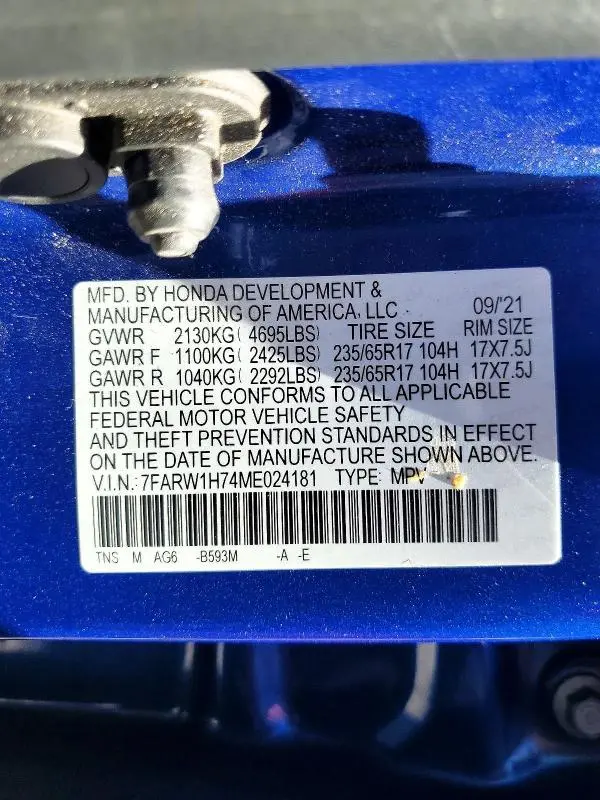 2021 HONDA CR-V SE  