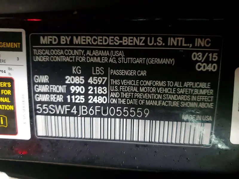 2015 MERCEDES-BENZ C 300  
