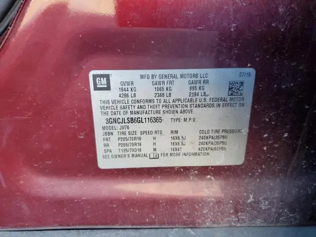 2016 CHEVROLET TRAX 1LT  