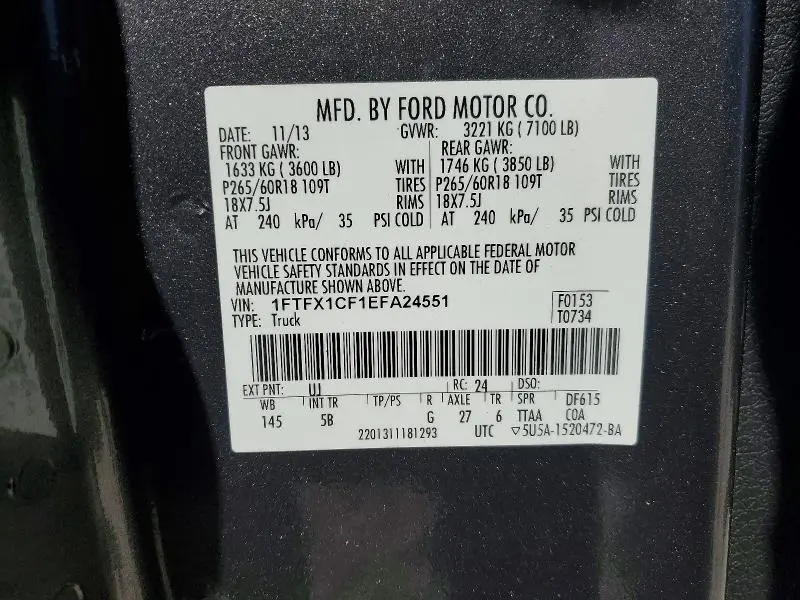 2014 FORD F150 SUPER CAB  