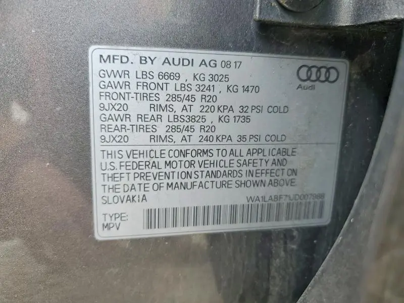 2018 AUDI Q7 PREMIUM PLUS  