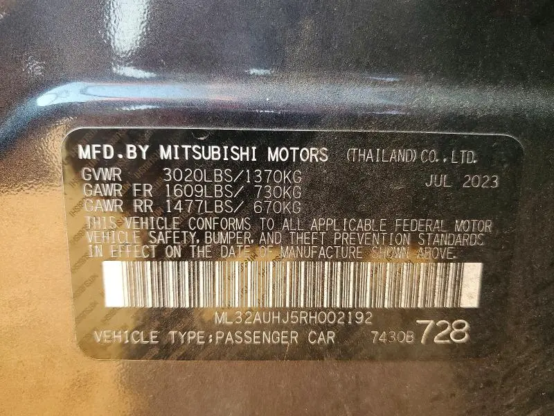 2024 MITSUBISHI MIRAGE ES  