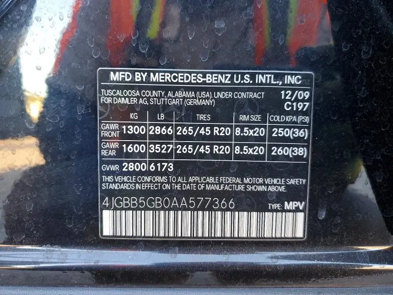 2010 MERCEDES-BENZ ML 350  