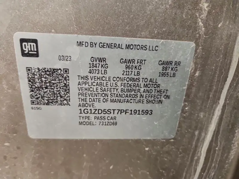 2023 CHEVROLET MALIBU LT  