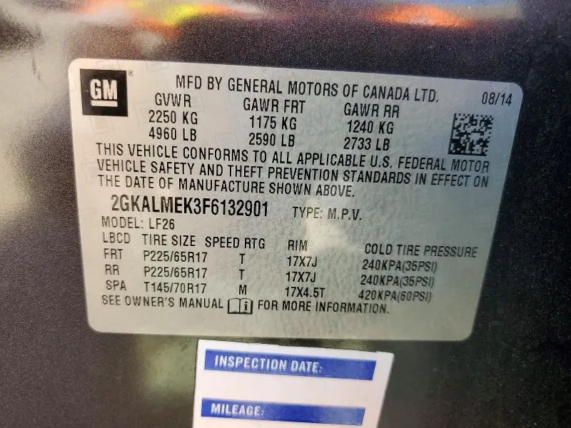 2015 GMC TERRAIN SLE  