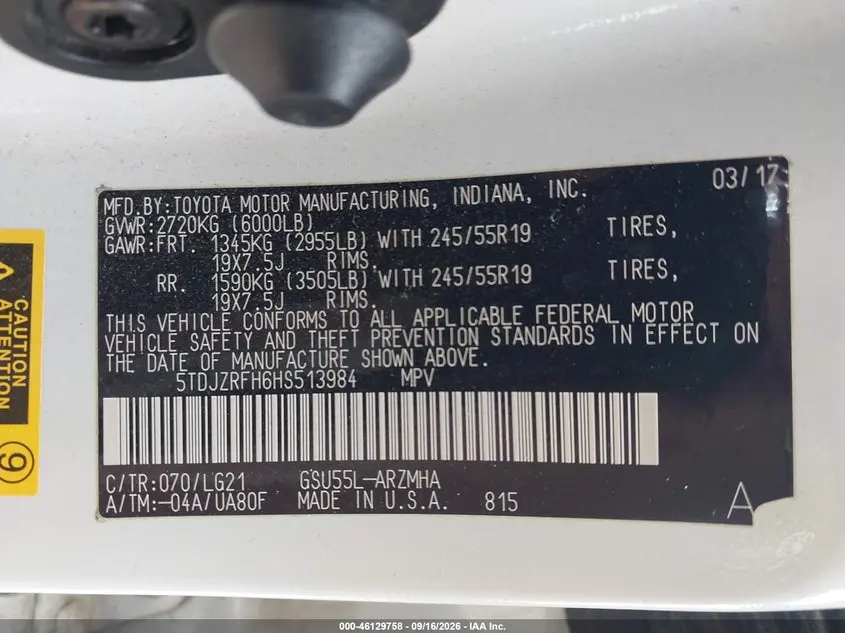 2017 TOYOTA HIGHLANDER SE