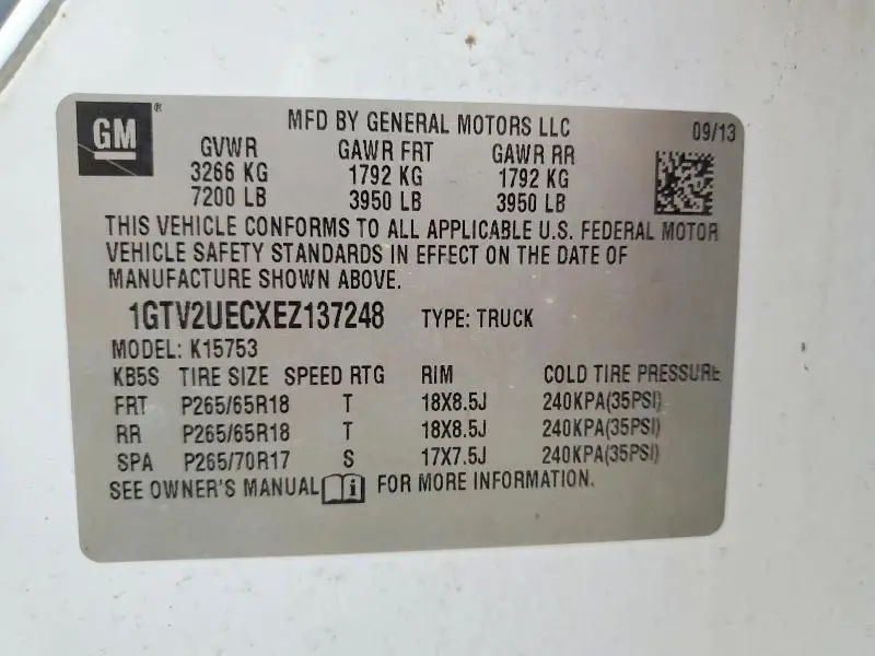 2014 GMC SIERRA K1500 SLE  