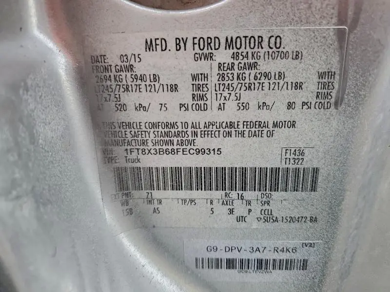 2015 FORD F350 SUPER DUTY  