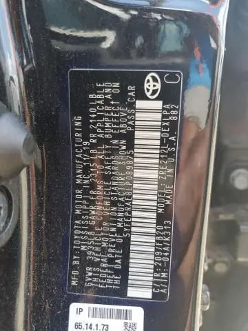 2020 TOYOTA COROLLA LE  