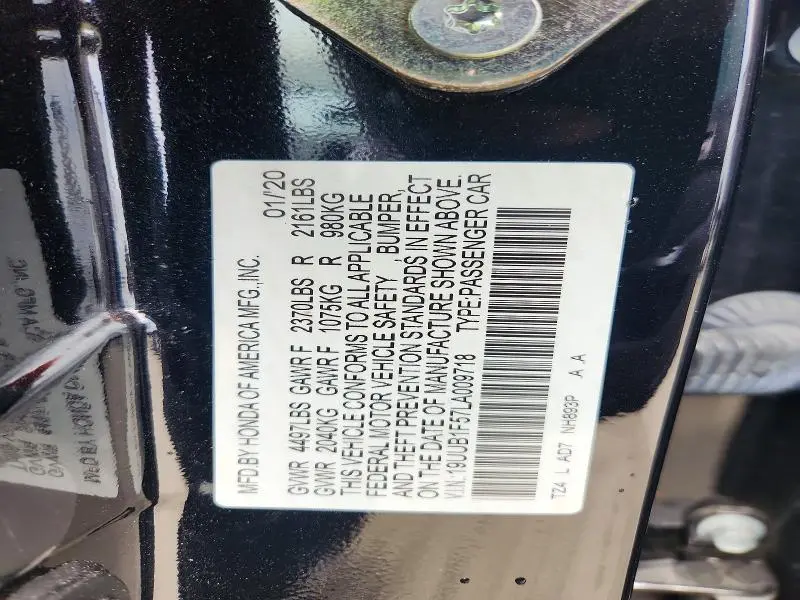 2020 ACURA TLX TECHNOLOGY  