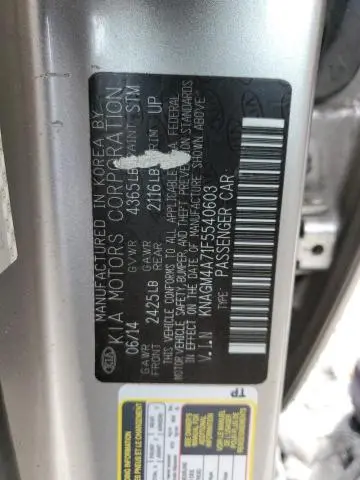 2015 KIA OPTIMA LX  