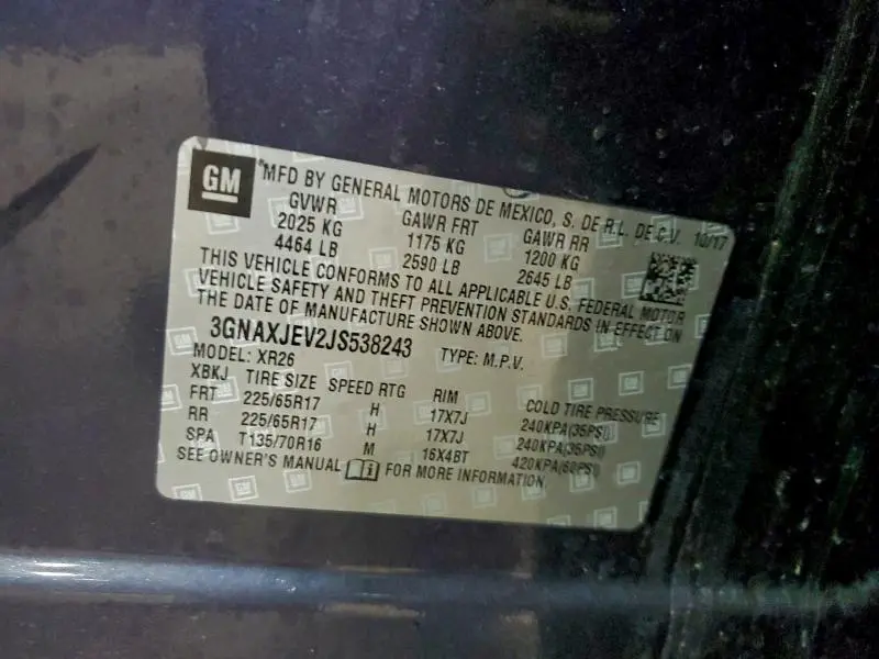 2018 CHEVROLET EQUINOX LT  