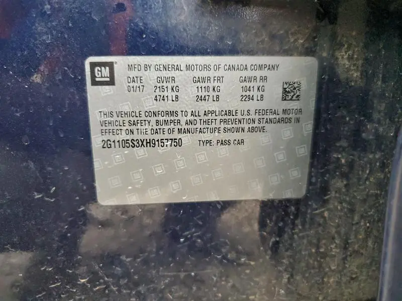 2017 CHEVROLET IMPALA LT  