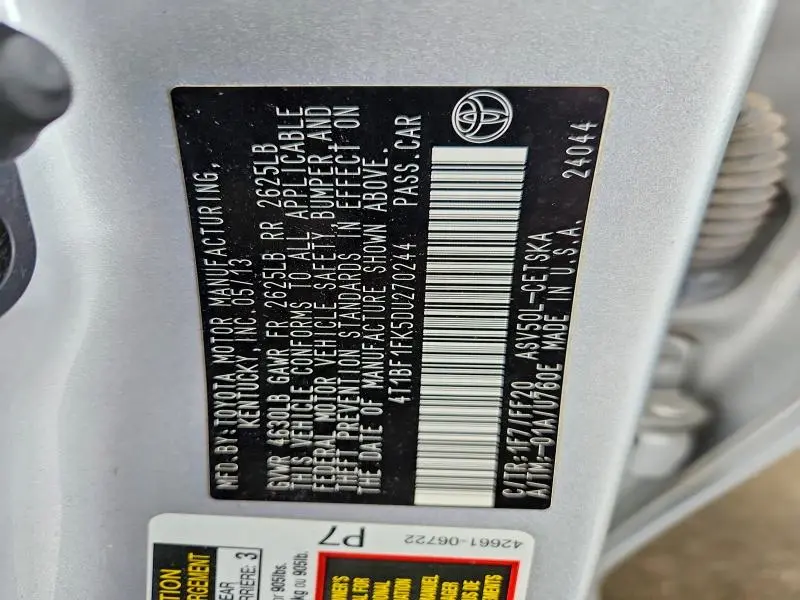 2013 TOYOTA CAMRY SE  