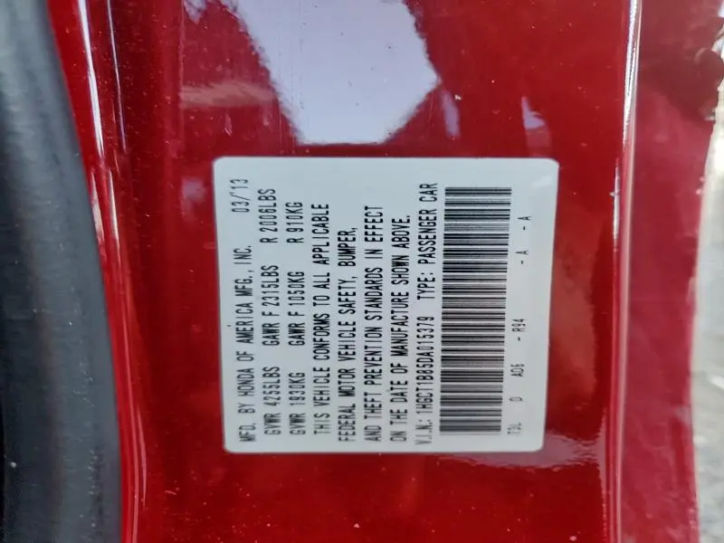 2013 HONDA ACCORD EXL  