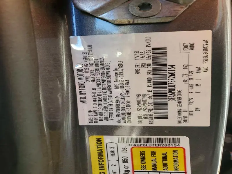 2014 FORD FUSION SE HYBRID  