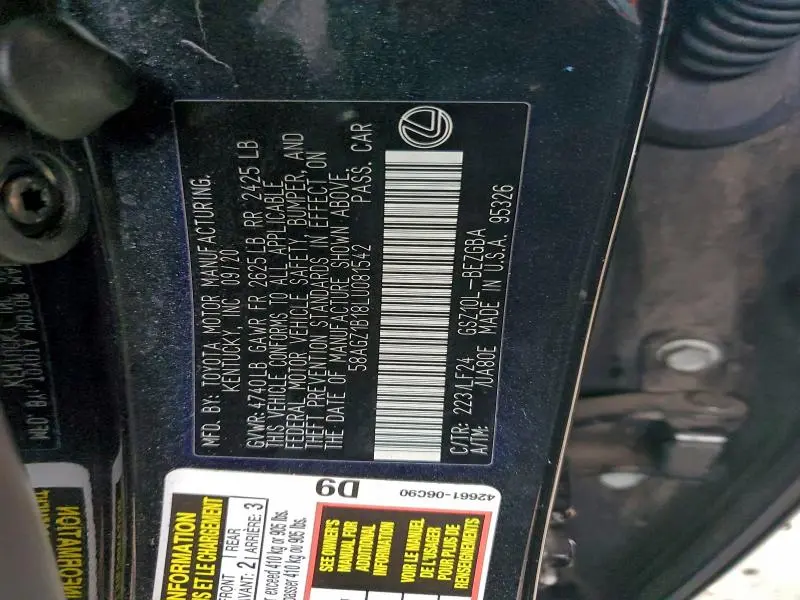 2020 LEXUS ES 350 F SPORT  