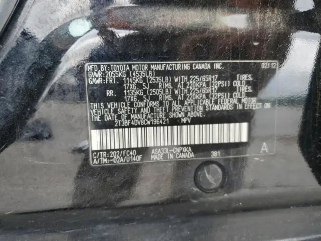 2012 TOYOTA RAV4   