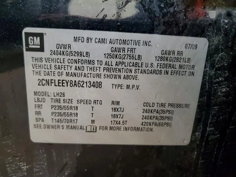 2010 CHEVROLET EQUINOX LT  