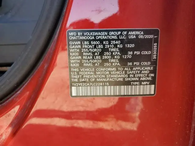 2020 VOLKSWAGEN ATLAS CROSS SPORT SE  