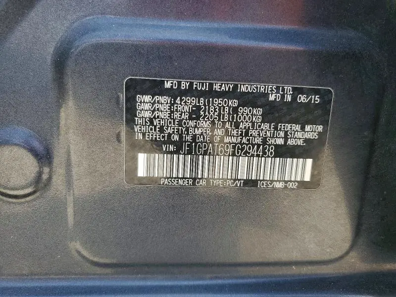 2015 SUBARU IMPREZA SPORT  