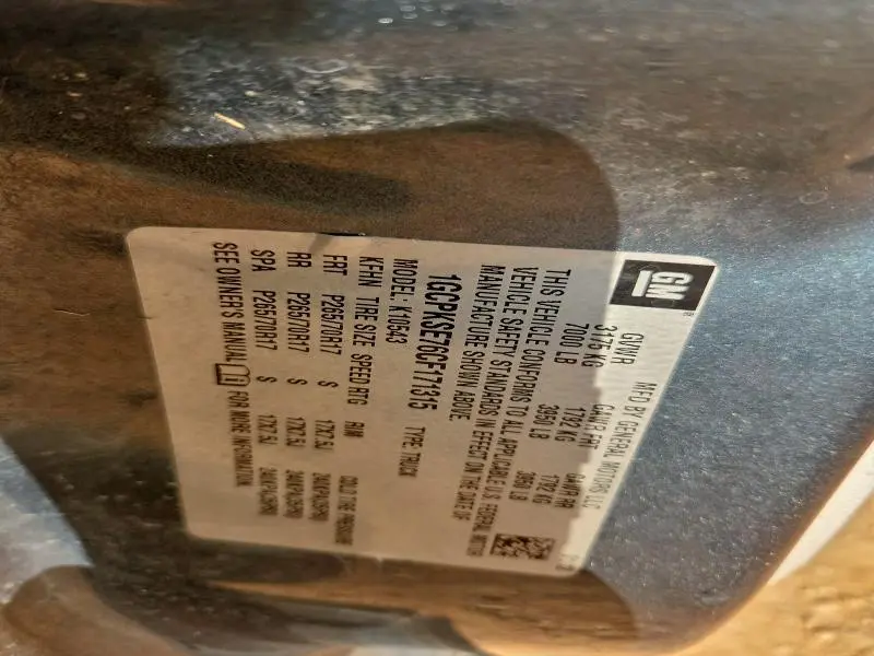 2012 CHEVROLET SILVERADO K1500 LT  