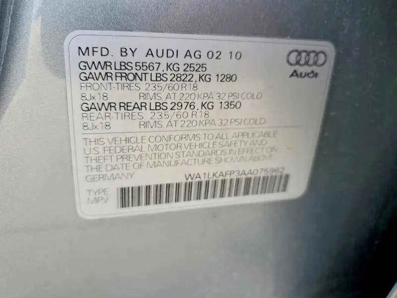 2010 AUDI Q5 PREMIUM PLUS  