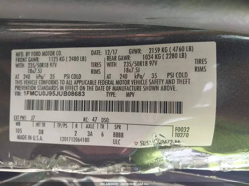 2018 FORD ESCAPE TITANIUM