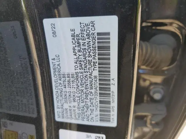 2022 HONDA ACCORD SPORT
