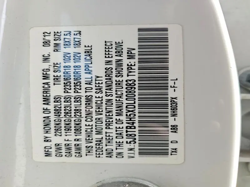 2013 ACURA RDX TECHNOLOGY  