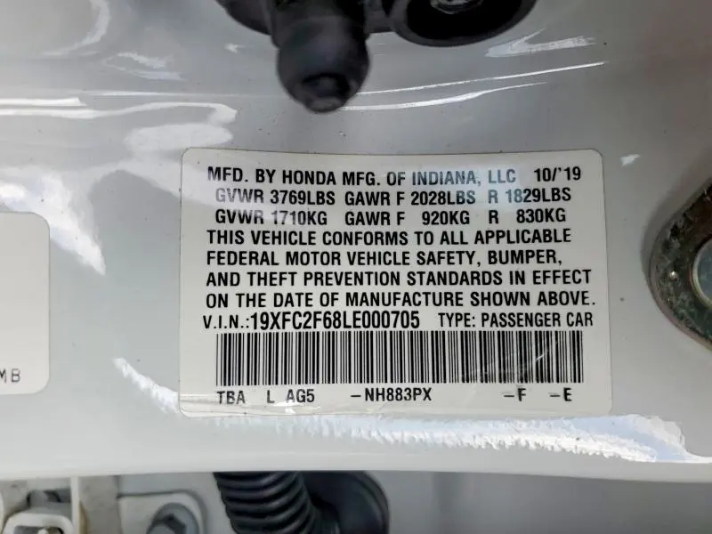 2020 HONDA CIVIC LX  