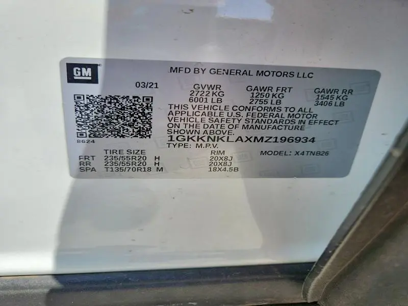 2021 GMC ACADIA SLE  