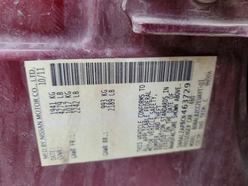 2012 NISSAN ALTIMA 2.5  