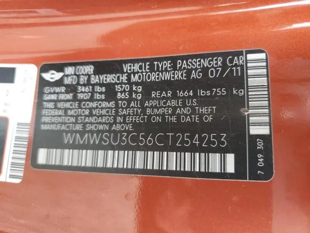 2012 MINI COOPER 