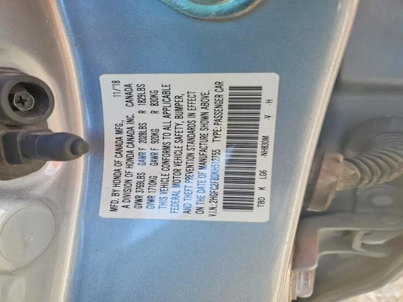 2019 HONDA CIVIC SPORT  