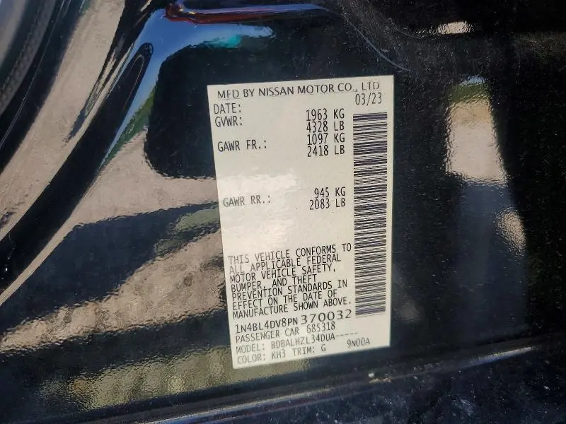 2023 NISSAN ALTIMA SV  